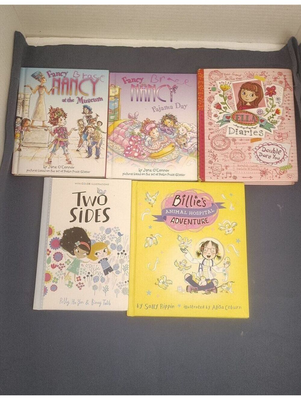 Girls Kids 5 Book Lot Fancy Nancy Ella Diaries Two Sides Billie Early Readers